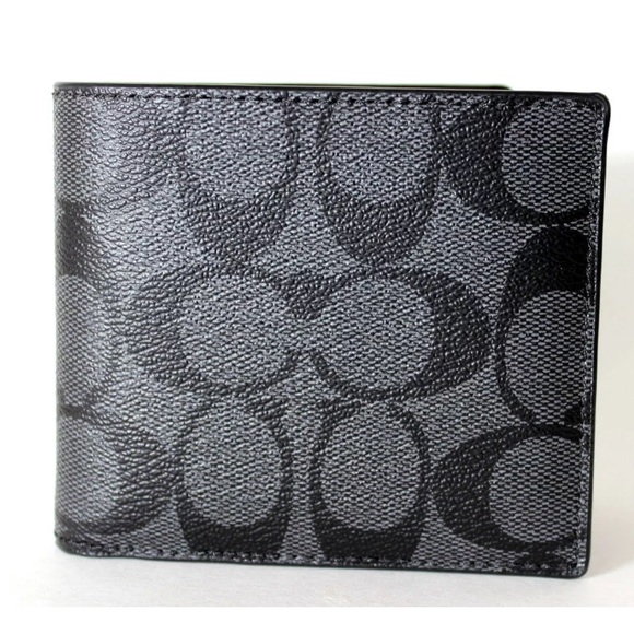 Coach Men’s Double Billfold Signature PVC Wallet - Picture 2 of 7